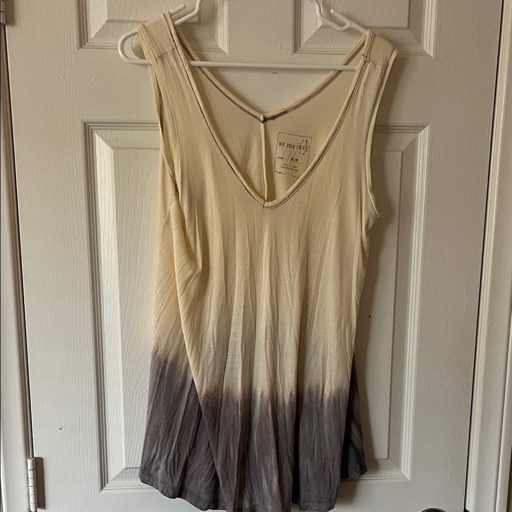 We The Free Ombre Tank Top in Cream and Gray